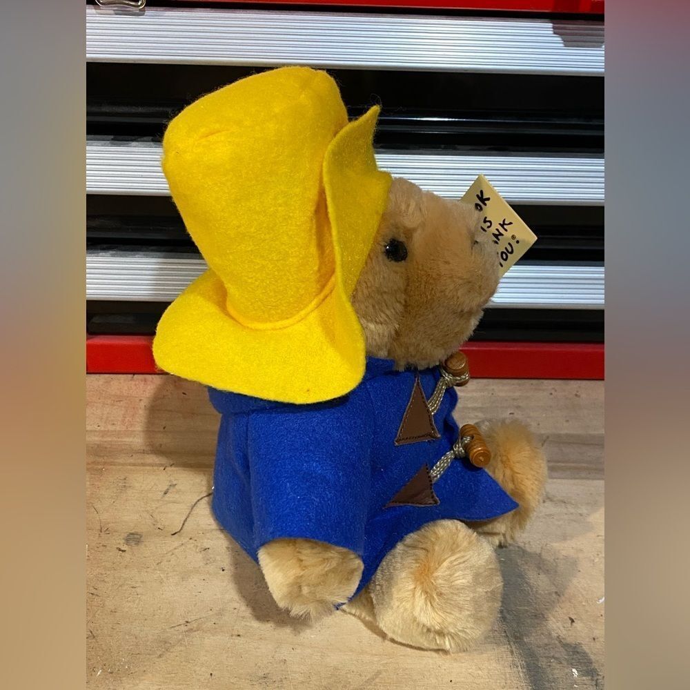 Sears Paddington Bear 15 Inch Plush Stuffed Animal  Blue Toggle Coat Yellow Hat - Picture 7 of 8